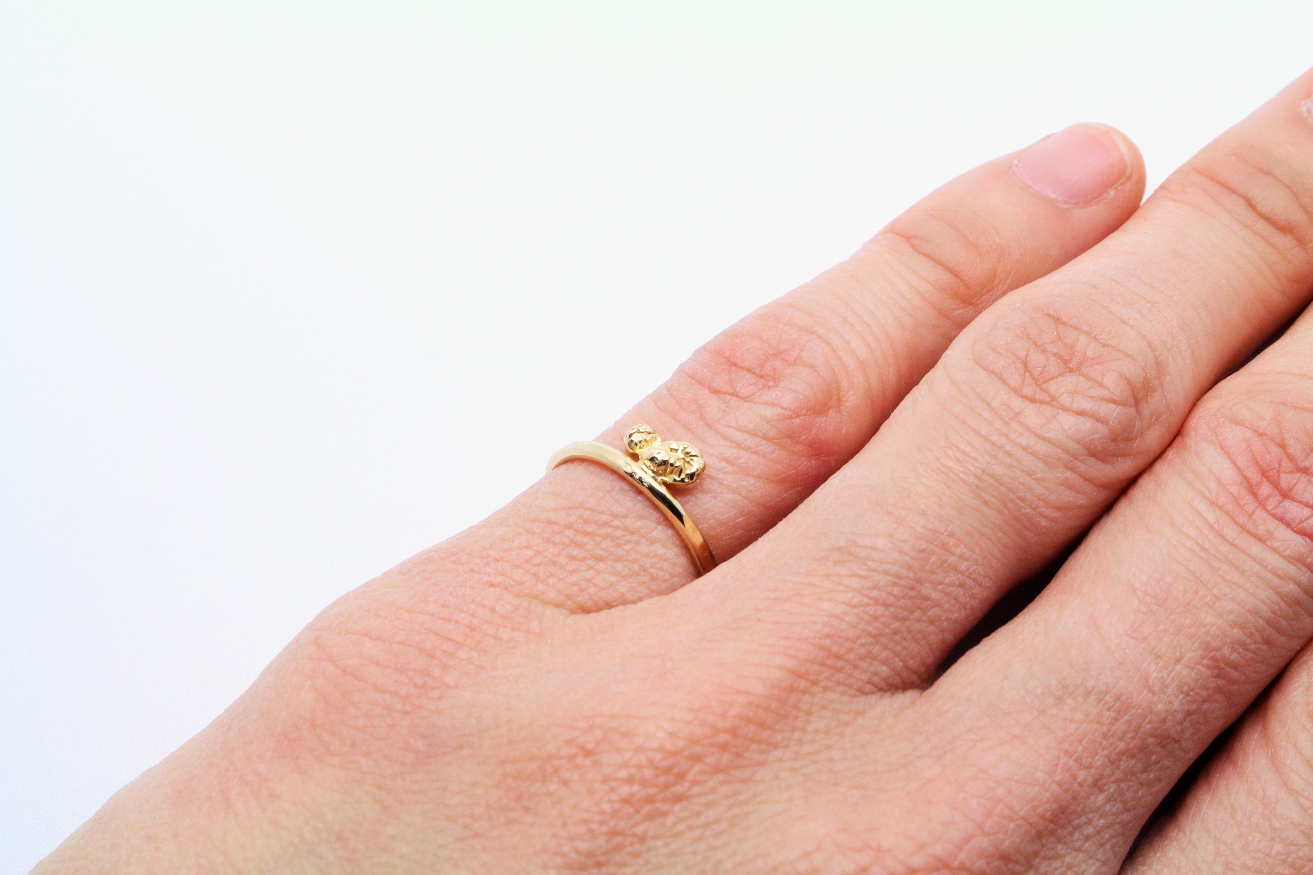 サンゴ、silver,amami,mariko,海のゆびわ、ring,YG,ピンキーリング